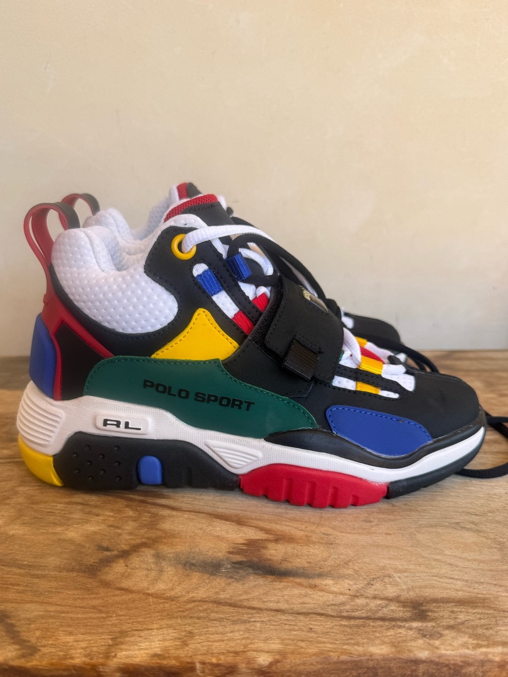 POLO SPORT RALPH LAUREN PS100 Multicolor Color Block Retro Sneakers Men’s 5 NEW!